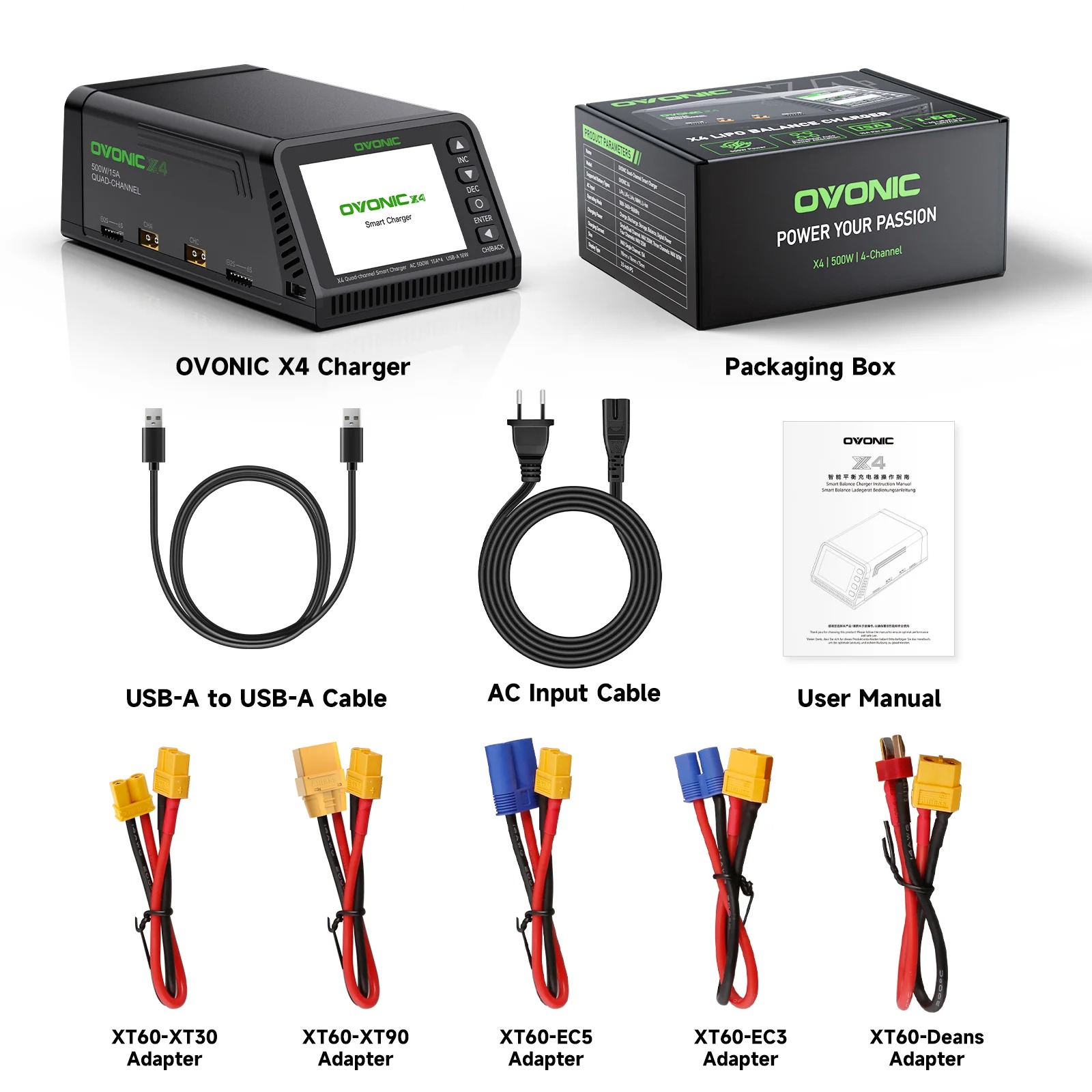 Drone Battery Strap - Ovonic X4 AC500W 4-kanałowa inteligentna ładowarka