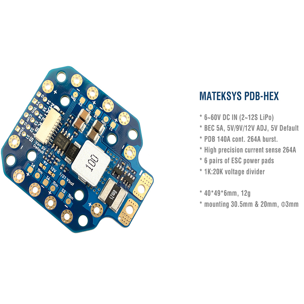 MATEK PDB-HEX – płytka rozdzie – Drone Power Distribution Board recenzja i cena